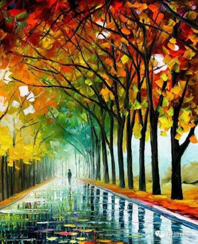 Leonid Afremov都市风景油画作品