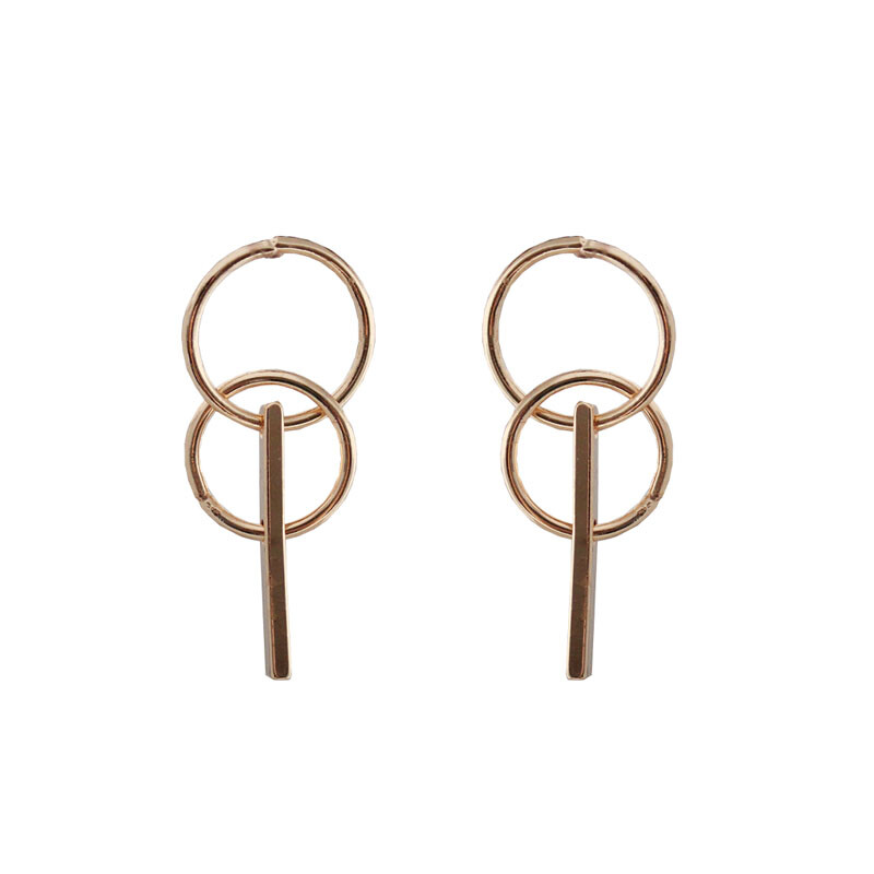 99克拉欧美风SUMNI极简主义几何金色白金色夸张耳饰女PI