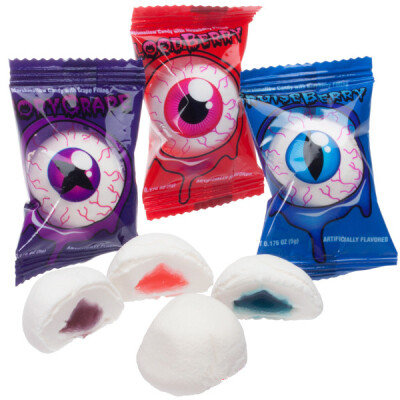 美国进口oozing万圣节创意系列眼球包装夹心棉花糖现货单颗