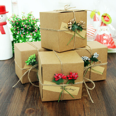 平安夜苹果包装盒 品唐圣诞节苹果圣诞果手工麻绳纸盒纸质礼品盒