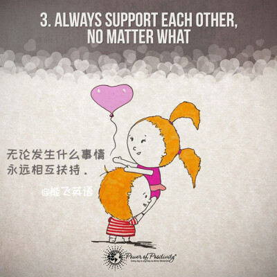 【如何让爱情保鲜25年】Always support each other, no matter what 无论发生什么事情，永远相互扶持