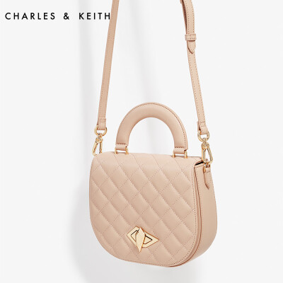 CHARLES&amp;KEITH 单肩包 CK280670550 法式菱格风味女士手提包