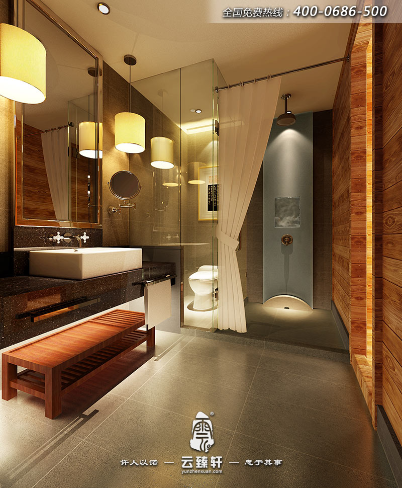 新中式卫生间装修效果图