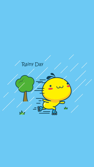 油爆叽丁手机壁纸～轮滑～粉蓝