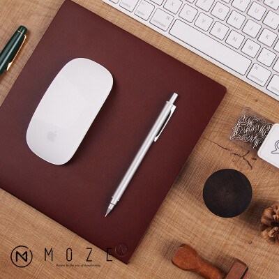 MOZE牛皮苹果笔记本电脑鼠标垫 真皮天然纹理有微瑕皮疤 介意慎拍