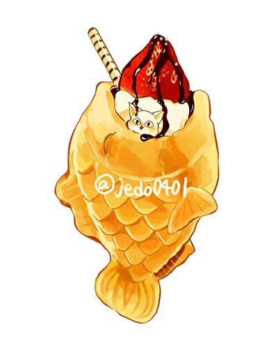 当食物里混进小猫咪 