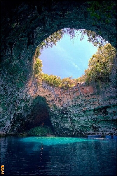 melissani湖 凯法利尼亚 希腊