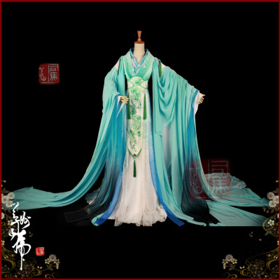 邕州司马绝版 【望云舒】蓝黑渐变刺绣三生三世白浅 古风COS古装