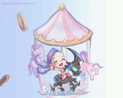 萌萌哒金克丝 【P站画师：HolyElf】JINX 转发注明出处