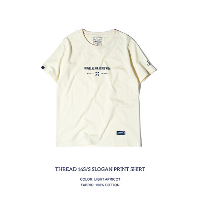 OCTATHREAD16SS SLOGAN PRINT TEE 全棉植绒印花圆领T恤