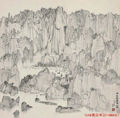 定制 中式风景画芯喷绘大幅中堂客厅壁画现代卧室书房装饰画心画布打印