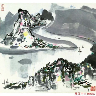 定制 中式风景画芯喷绘大幅中堂客厅壁画现代卧室书房装饰画心画布打印