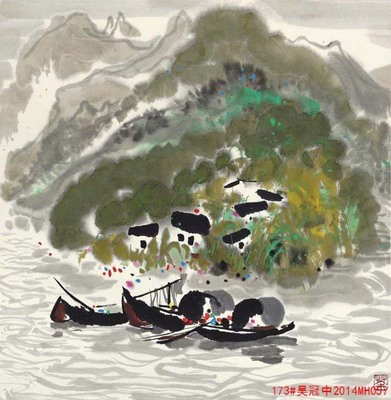 定制 中式风景画芯喷绘大幅中堂客厅壁画现代卧室书房装饰画心画布打印