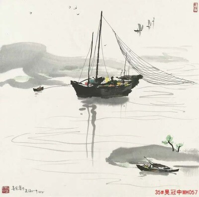 定制 中式风景画芯喷绘大幅中堂客厅壁画现代卧室书房装饰画心画布打印