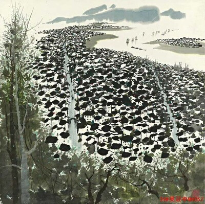 定制 中式风景画芯喷绘大幅中堂客厅壁画现代卧室书房装饰画心画布打印