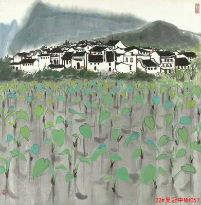 定制 中式风景画芯喷绘大幅中堂客厅壁画现代卧室书房装饰画心画布打印