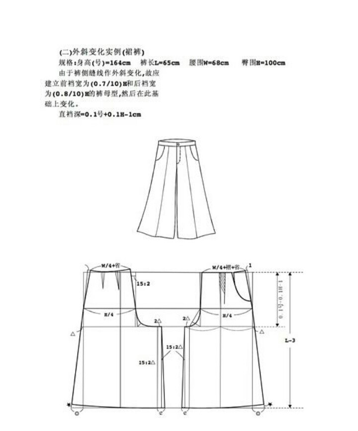 裤子制作（裙裤）