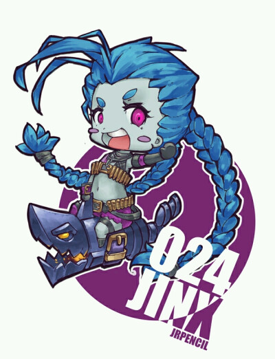 萌萌哒金克丝 【P站画师：Jrpencil】JINX 转发注明出处