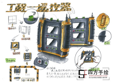 四方手绘工业设计