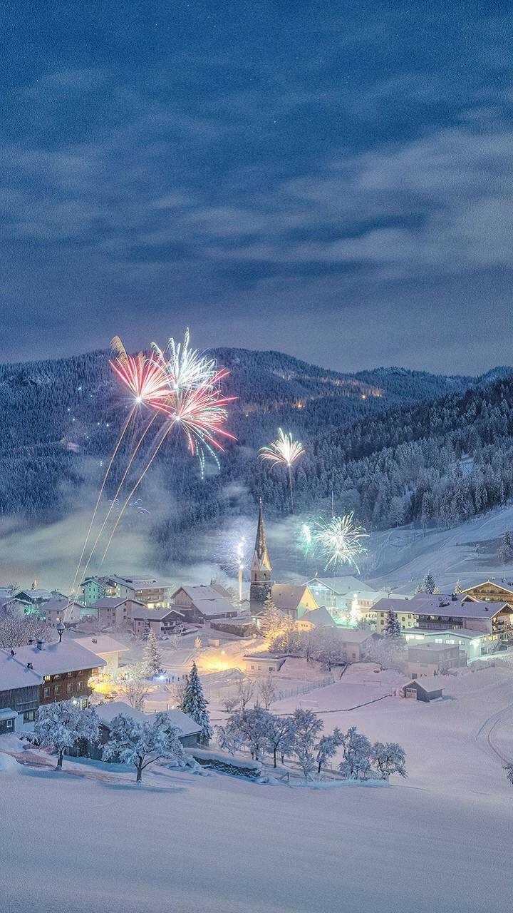 星空壁纸 雪地