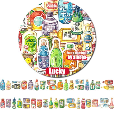 LUCKYTAPE乐意原创和纸胶带 DIY创意手帐 整卷纸胶带 日本饮料