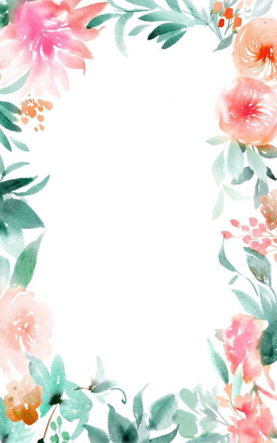 [手帐素材]手绘花朵框架（via Pinterest）
