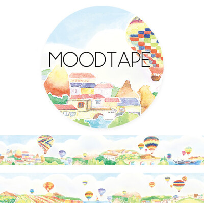 循环分装mood原创国产和纸胶带 moodtape热气球 35cm满包邮