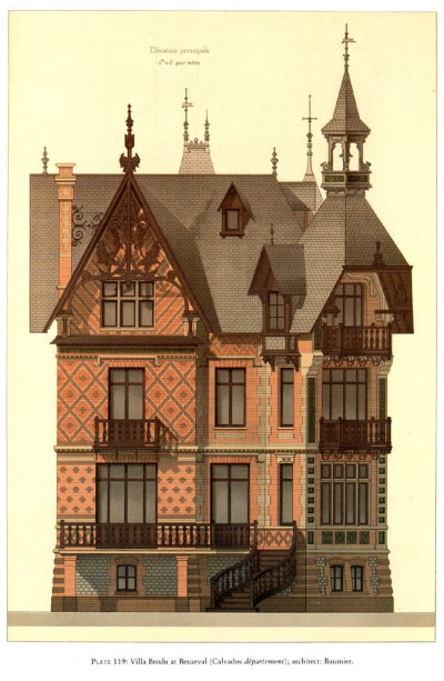 《Victorian Brick and Terra-Cotta Architecture》这是Pierre Chabat 编绘的一本良心好书，虽然叫维多利亚式，其实里面包含了很多乔治亚式的红砖建筑。除了严谨地再现了建筑结构，Chabat的精湛画工一直深得我心...…