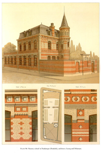 《Victorian Brick and Terra-Cotta Architecture》这是Pierre Chabat 编绘的一本良心好书，虽然叫维多利亚式，其实里面包含了很多乔治亚式的红砖建筑。除了严谨地再现了建筑结构，Chabat的精湛画工一直深得我心...…