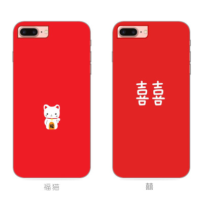 福猫囍气iphone5siphone6s plus硅胶iphone7 plus手机壳保护套