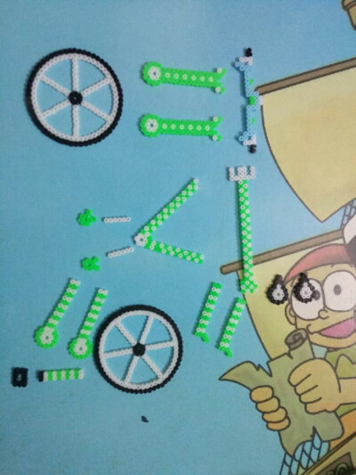 拼豆立体自行车分解图