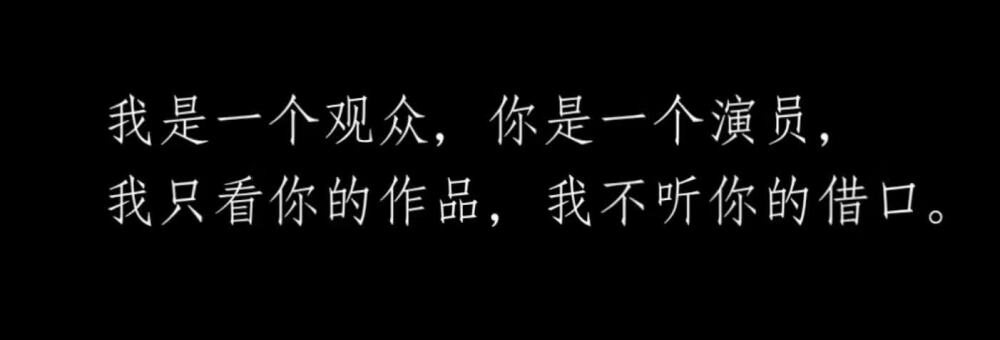 什么能留下，什么会消失得连影子都不剩。
我想时间会证明一切。
我是一个观众，你是一个演员，
我只看你的作品，我不听你的借口。