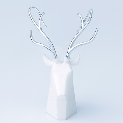 两用鹿角925银耳环鹿娜森灵款angs设计小学女圣诞节礼物