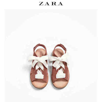 ZARA 童鞋 天鹅绒系带凉鞋 12824203050