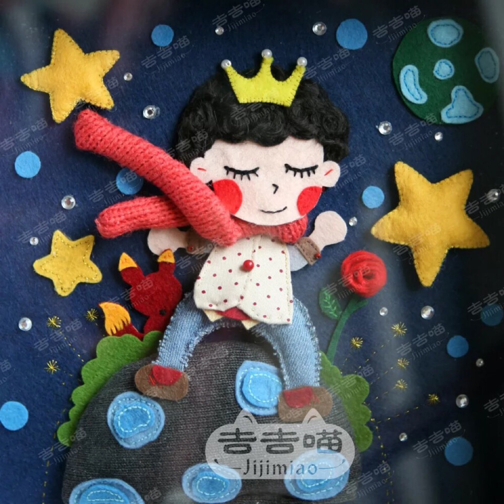 胎毛画，不织布，小王子