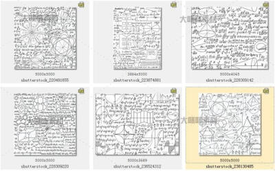 24组科技数学类图表公式笔记铅笔线稿图EPS矢量设计素材AI35