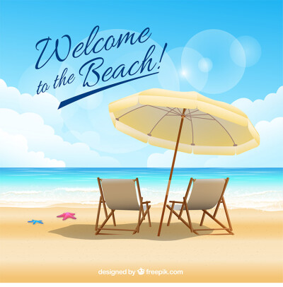 夏日夏天 度假沙滩 平面广告 促销海报设计素材 背景图片 AI PS