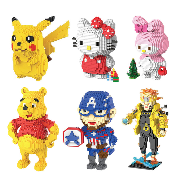 hc新款 钻石积木颗粒玩具 男孩女孩益智塑料diy拼装 超大号维尼熊