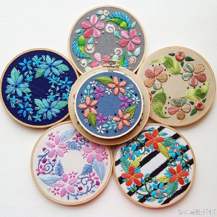 #手作#清新的花草刺绣艺术。| namaste_embroidery，更多：O网页链接 ​​​​