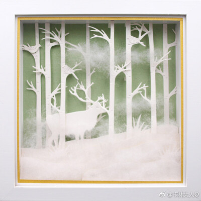 丛林与鹿~配合起来还可以制作场景画！ ​​​​
纸艺 手工 DIY 礼品 创意 原创 生活 装饰