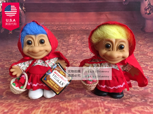 古董娃娃 巨魔娃娃 troll doll 格林童话故事之小红帽●现货