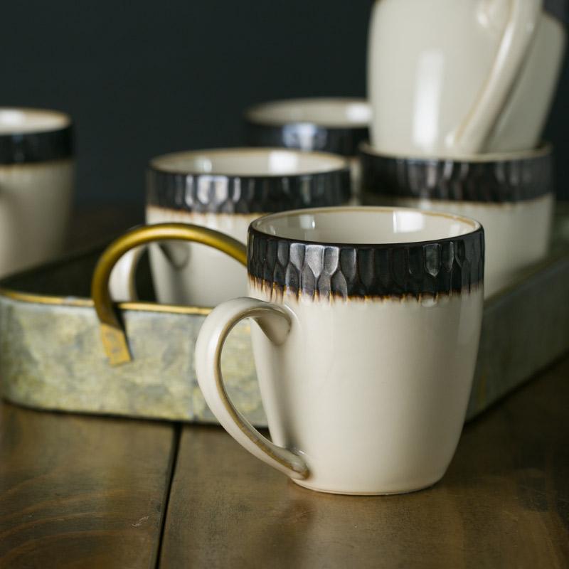 朵颐创意水杯陶瓷杯子金属釉马克杯大茶杯咖啡杯瓷水杯陶瓷杯创意