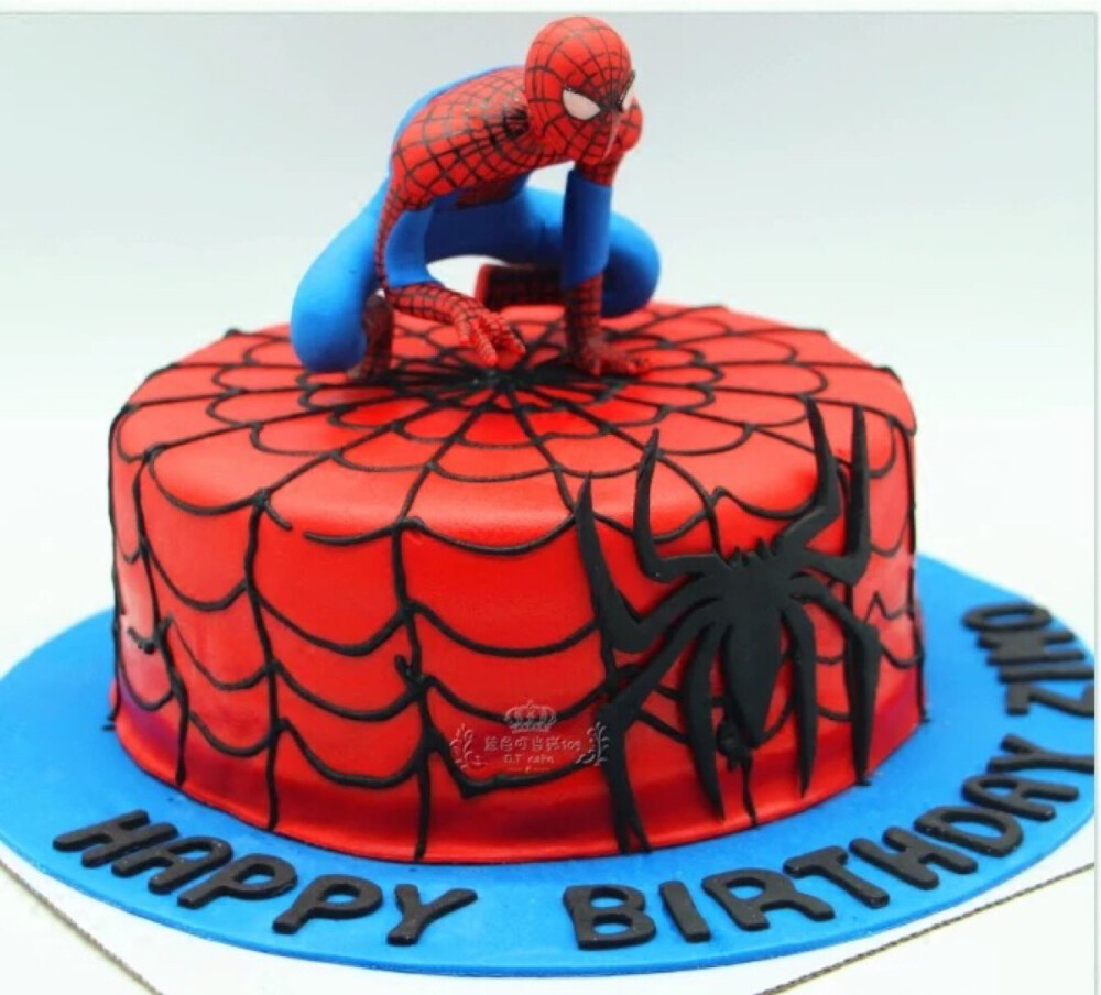 场景蛋糕。蜘蛛侠。