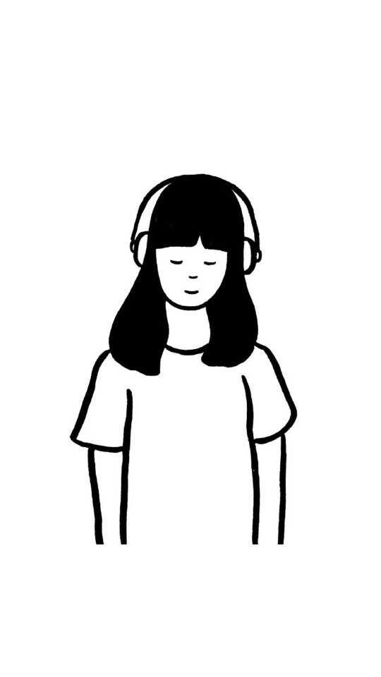 韩系 日系 插画 壁纸 黑白 简约