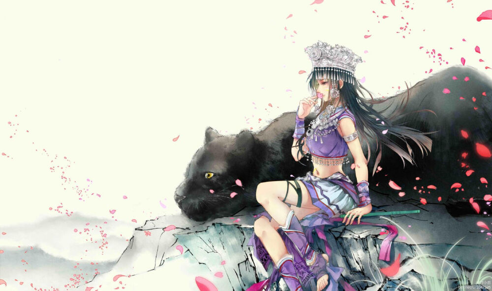 石兰-----蓬山万重 蜀山巫族的公主石兰，和她的小黑。 ------若有人兮山之阿，被薜荔兮带女萝。既含睇兮又宜笑，子慕予兮善窈窕。