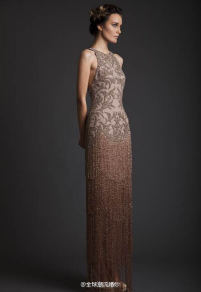 Krikor Jabotian 2014 SS｜师从Elie Saab的黎巴嫩年轻设计师Krikor Jabotian，设计的这一系列充满了高傲又奢华的宫廷女王气势，美die了~ ​