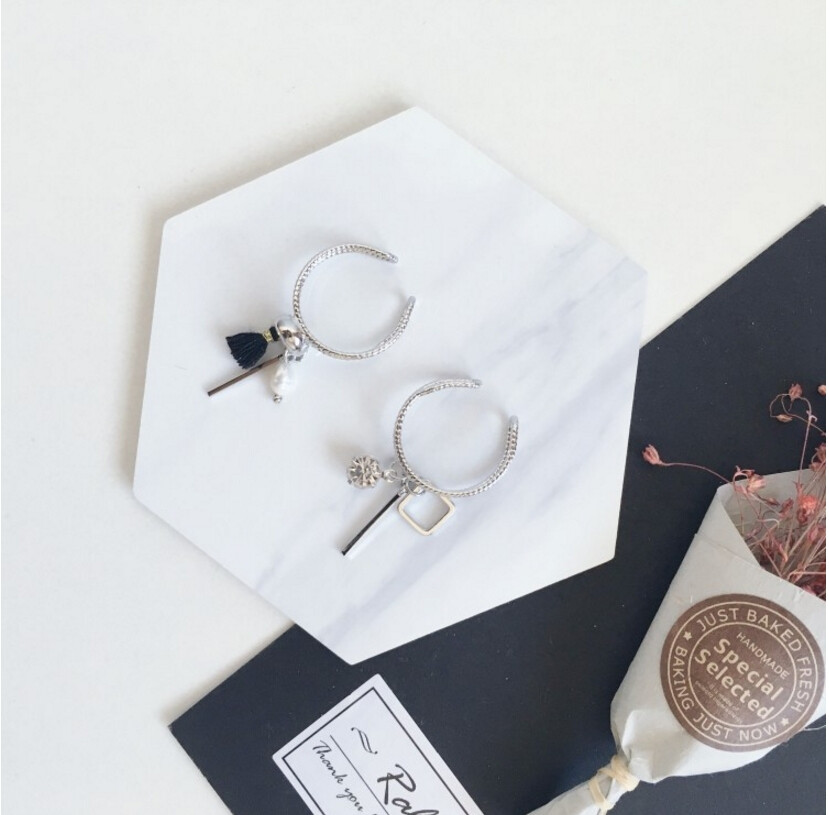 简约手作迷你流苏亮钻天然珍珠金属风吊坠设计戒指女 满68