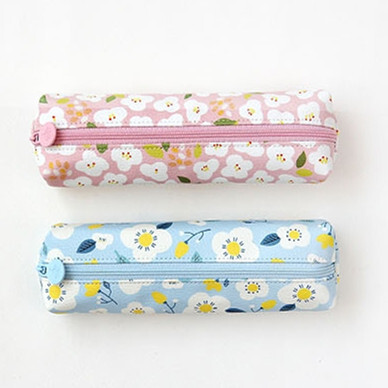 韩国minibus超时尚花卉图案笔袋 小清新女生 直角型笔包文具