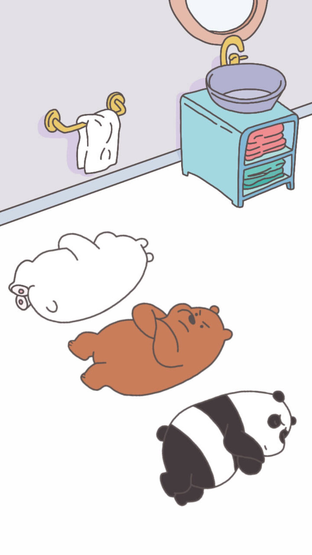 平铺壁纸可爱简单三只贱熊熊