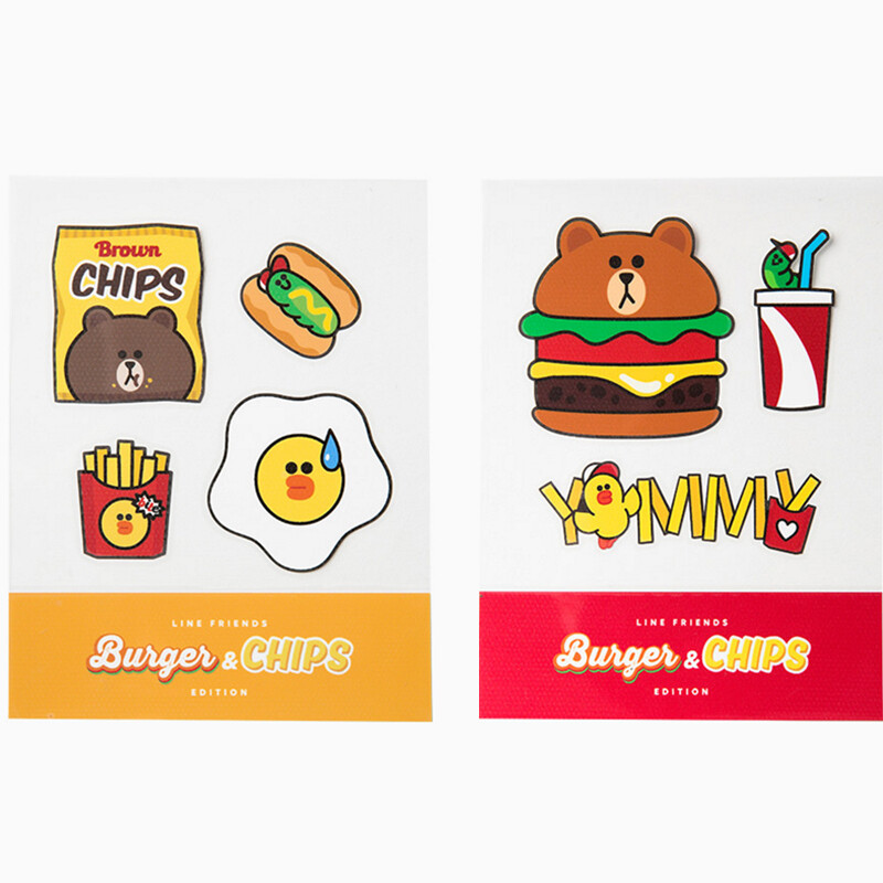 韩国极速可爱LINE FRIENDS连我汉堡系列衣服熨烫贴纸 布朗熊